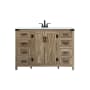 Elegant Lighting Grant 48" Free Standing Single Basin Vanity Set with Cabinet and Engineered Marble Vanity Top Natural Oak