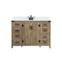 Elegant Lighting Grant 48" Free Standing Single Basin Vanity Set with Cabinet, Engineered Marble Vanity Top, and Backsplash Natural Oak