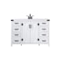 Elegant Lighting Grant 48" Free Standing Single Basin Vanity Set with Cabinet and Engineered Marble Vanity Top White