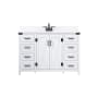 Elegant Lighting Grant 48" Free Standing Single Basin Vanity Set with Cabinet, Engineered Marble Vanity Top, and Backsplash White