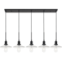 Elegant Lighting Waltz 5 Light 49" Wide Linear Pendant Black / Clear