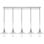 Elegant Lighting Waltz 5 Light 49" Wide Linear Pendant Chrome / Clear