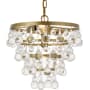 Elegant Lighting Kora 3 Light 13" Wide Crystal Pendant Brass / Clear