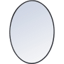 Elegant Lighting Decker 33-1/4" W x 24" H Oval Framed Bathroom Wall Mirror Black