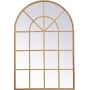 Elegant Lighting Motif 31-1/2" W x 47-1/4" H Arched Metal Framed Bathroom Wall Mirror Brass