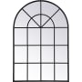 Elegant Lighting Motif 36-1/4" W x 53-1/8" H Arched Metal Framed Bathroom Wall Mirror Black