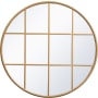 Elegant Lighting Motif 36-1/4" Diameter Circular Metal Framed Bathroom Wall Mirror Brass