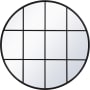 Elegant Lighting Motif 41-3/4" Diameter Circular Metal Framed Bathroom Wall Mirror Black