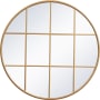 Elegant Lighting Motif 41-3/4" Diameter Circular Metal Framed Bathroom Wall Mirror Brass