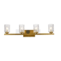 Elegant Lighting Cassie 4 Light 32" Wide Vanity Light Brass