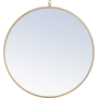 Elegant Lighting Eternity 28" Diameter Circular Metal Framed Bathroom Wall Mirror Brass