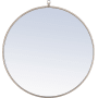 Elegant Lighting Eternity 28" Diameter Circular Metal Framed Bathroom Wall Mirror Silver