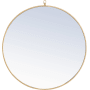 Elegant Lighting Eternity 32" Diameter Circular Metal Framed Bathroom Wall Mirror Brass