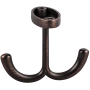 Elements Transitional 3" Wide Double Prong Ceiling / Under Cabinet Robe Bath Wall Utility Hook Brushed Oil Rubbed Bronze