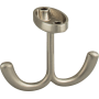 Elements Transitional 3" Wide Double Prong Ceiling / Under Cabinet Robe Bath Wall Utility Hook Satin Nickel
