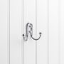 Elements Vintage Simple 2-15/16" Wide Double Prong Wall Mounted Robe Bath Hook with Ball Tip Ends Polished Chrome