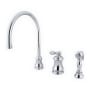 Elements Of Design Single Handle Kitchen Faucet with Metal Lever and Brass Side Spray Chrome