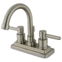 Elements Of Design Twin Lever Handles 4" Centerset Bathroom Faucet Satin Nickel