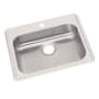 Elkay Dayton 25" Drop In Single Basin Stainless Steel Kitchen Sink 1 Faucet Hole