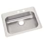 Elkay Dayton 25" Drop In Single Basin Stainless Steel Kitchen Sink 2 Faucet Holes (Middle Right)