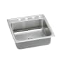 Elkay Gourmet 22" Single Basin Drop In Stainless Steel Kitchen Sink No Faucet Holes