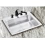 Elkay Gourmet 25" Single Basin Drop In Stainless Steel Kitchen Sink No Faucet Holes