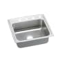 Elkay Gourmet 22" Single Basin Drop In Stainless Steel Kitchen Sink No Faucet Holes