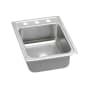 Elkay Gourmet 17" Single Basin Drop In Stainless Steel Kitchen Sink No Faucet Holes