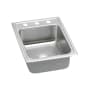 Elkay Gourmet 17" Single Basin Drop In Stainless Steel Kitchen Sink No Faucet Holes