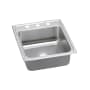 Elkay Gourmet 19-1/2" Single Basin Drop In Stainless Steel Kitchen Sink No Faucet Holes