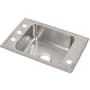 Elkay Lustertone 25" Drop In Single Basin Stainless Steel Utility Sink 2 Faucet Holes (Left Middle)