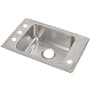 Elkay Lustertone 31" Drop In Single Basin Stainless Steel Utility Sink 2 Faucet Holes (Left Middle)
