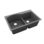 Elkay Quartz Classic 33" Undermount Double Basin Quartz Composite Kitchen Sink Graphite
