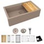 Elkay Quartz Luxe 35-7/8" Farmhouse Single Basin Quartz Composite Kitchen Sink Sandstone