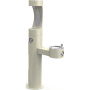Elkay EZH20 14" Floor Mounted Outdoor Bi-Level Bottle Filler Combo Station with Freeze Resistance - Vandal Resistant Bubbler Beige