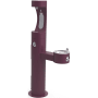 Elkay EZH20 14" Floor Mounted Outdoor Bi-Level Bottle Filler Combo Station with Freeze Resistance - Vandal Resistant Bubbler Purple