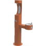 Elkay EZH20 14" Floor Mounted Outdoor Bi-Level Bottle Filler Combo Station with Freeze Resistance - Vandal Resistant Bubbler Terracotta