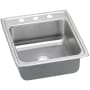 Elkay Gourmet 19-1/2" Single Basin Drop In Stainless Steel Kitchen Sink 2 Faucet Holes (Middle Right)