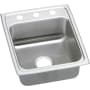 Elkay Gourmet 17" Single Basin Drop In Stainless Steel Kitchen Sink 1 Faucet Hole