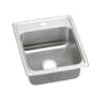 Elkay Gourmet 17" Single Basin Drop In Stainless Steel Kitchen Sink 1 Faucet Hole