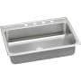 Elkay Gourmet 31" Single Basin Drop In Stainless Steel Kitchen Sink 4 Faucet Holes