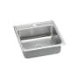 Elkay Gourmet 22" Single Basin Drop In Stainless Steel Kitchen Sink 1 Faucet Hole