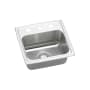 Elkay Celebrity 17" Drop In Single Basin Stainless Steel Kitchen Sink 1 Faucet Hole