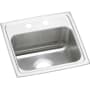 Elkay Celebrity 17" Drop In Single Basin Stainless Steel Kitchen Sink 2 Faucet Holes