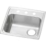 Elkay Pacemaker 19-1/2" Single Basin Drop In Stainless Steel Kitchen Sink 3 Faucet Holes
