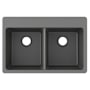 Elkay Quartz Classic 33" Drop In Double Basin Quartz Composite Kitchen Sink Graphite