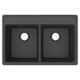 Elkay Quartz Classic 33" Drop In Double Basin Quartz Composite Kitchen Sink Matte Black