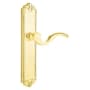 Emtek Designer Brass Door Configuration 1 Patio Multi Point Trim Lever Set with American Cylinder Below Handle Lifetime Polished Brass