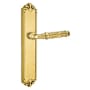 Emtek Designer Brass Door Configuration 1 Patio Multi Point Trim Lever Set with American Cylinder Below Handle French Antique