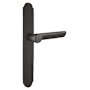 Emtek Sandcast Bronze Door Configuration 1 Passage Multi Point Narrow Arched Trim Lever Set with American Cylinder Below Handle Flat Black